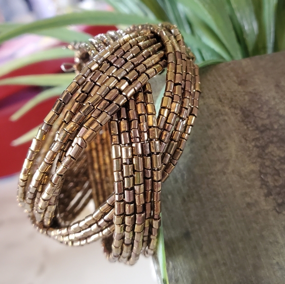 Shooting Stars Copper Seed Bead Cuff Bracelet 💥3 for $24💥 - Picture 16 of 16